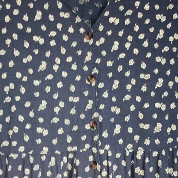 Sonoma peasant maxi length grey and floral print button down dress - Picture 7 of 10